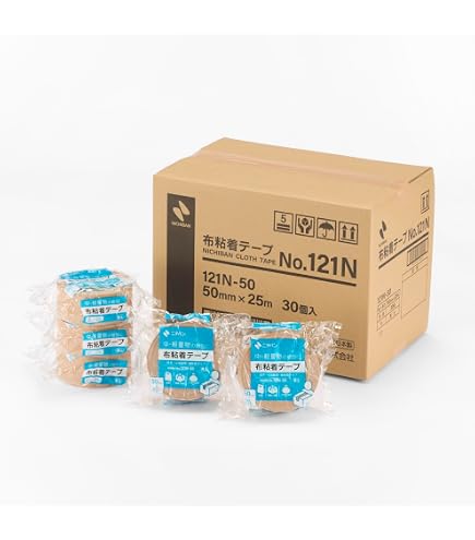 Amazon.co.jp: ニチバン 布テープ 50mm×25m 30巻入 121-50AZ30P 黄土